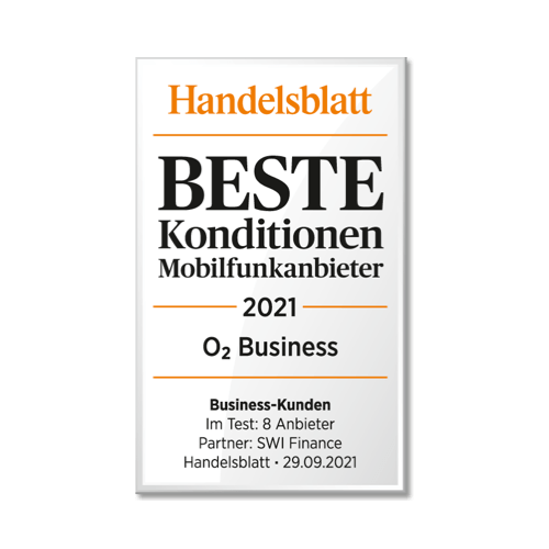 Handelsblatt-Siegel: Beste Konditionen Mobilfunkanbieter 2021